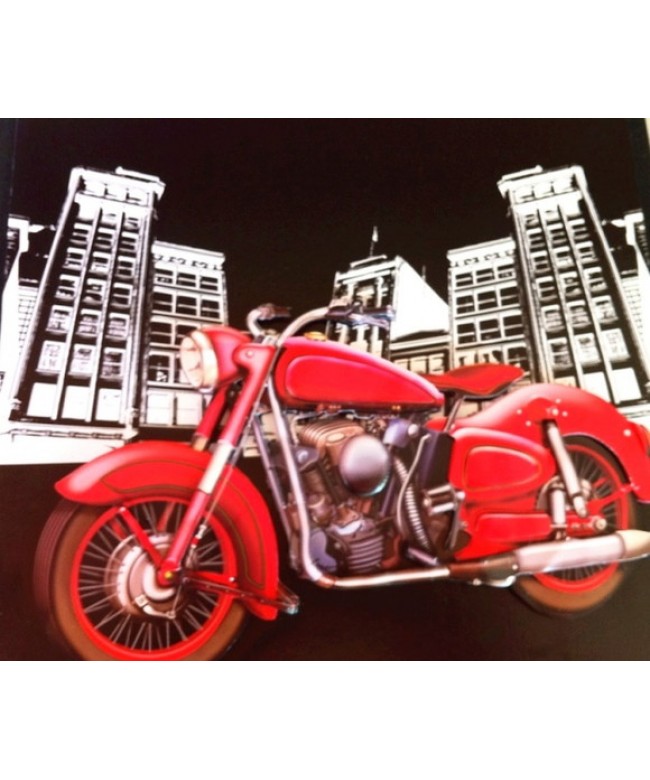 Papel Decoupage Arte Francesa Moto vermelha - AFQG-064 ( 5 folhas )